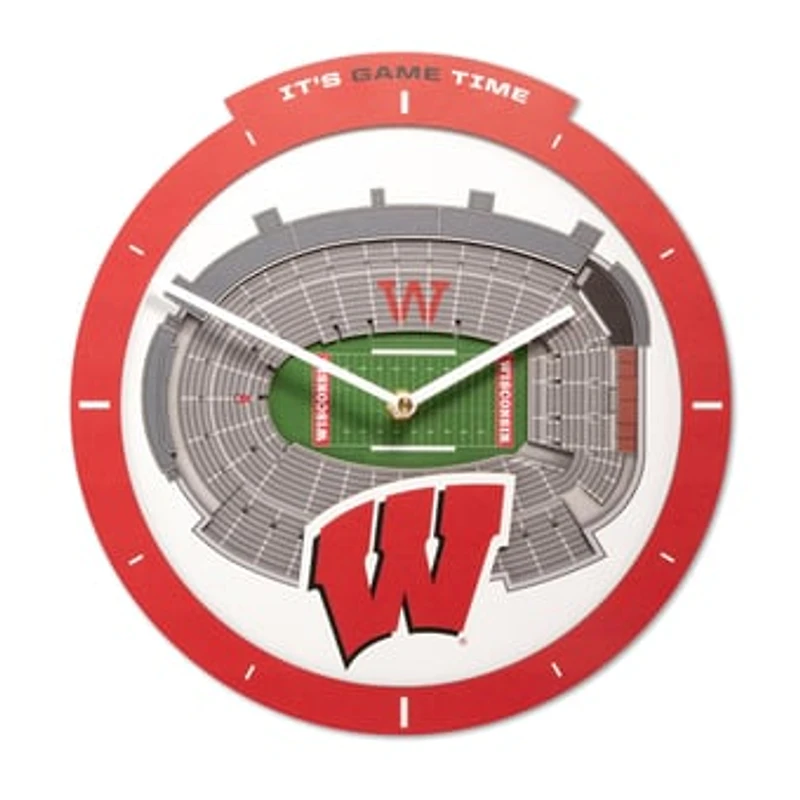 IDNA Wisconsin Badgers StadiumView 3D Wall Clock