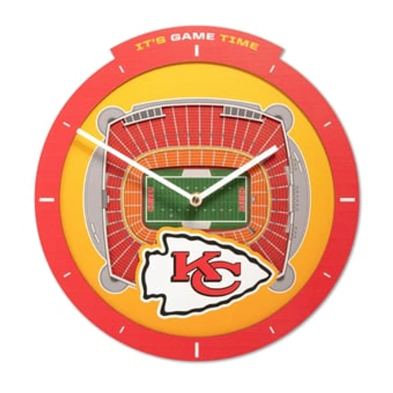 IDNA Kansas City Chiefs StadiumView 3D Wall Clock