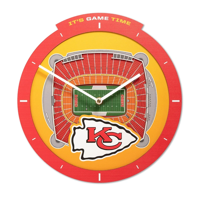 IDNA Kansas City Chiefs StadiumView 3D Wall Clock
