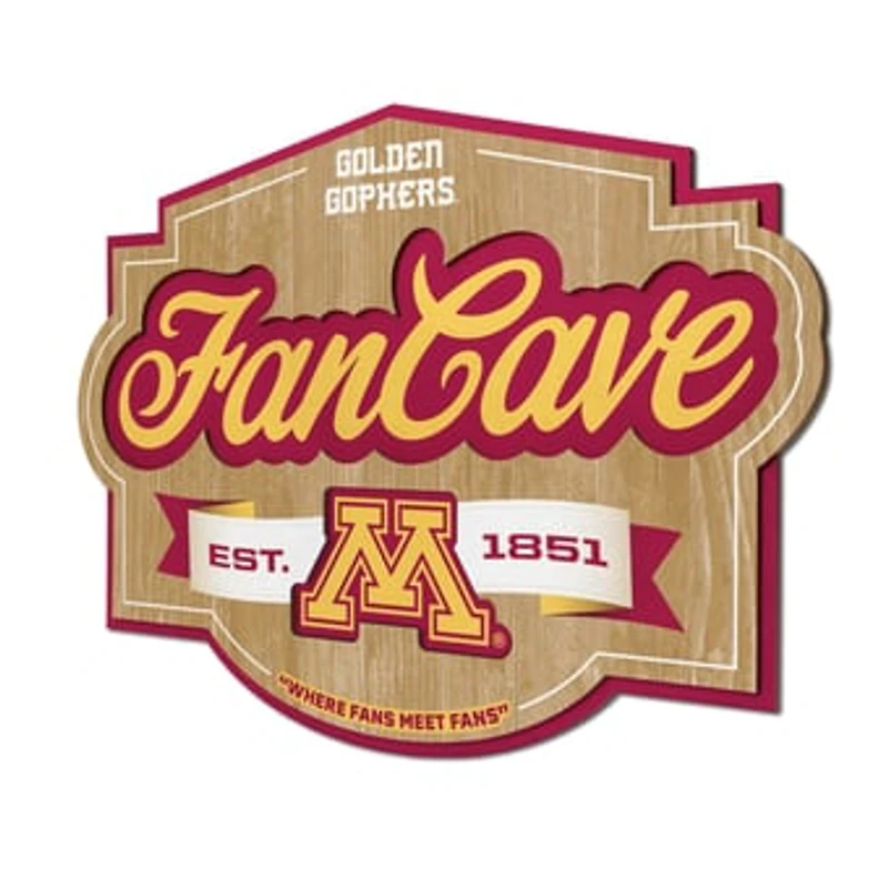 IDNA Minnesota Golden Gophers 12.5" x 17" Fan Cave Sign