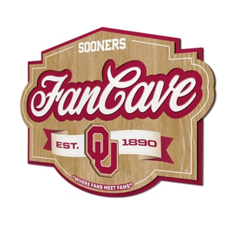 IDNA Oklahoma Sooners 12.5" x 17" Fan Cave Sign