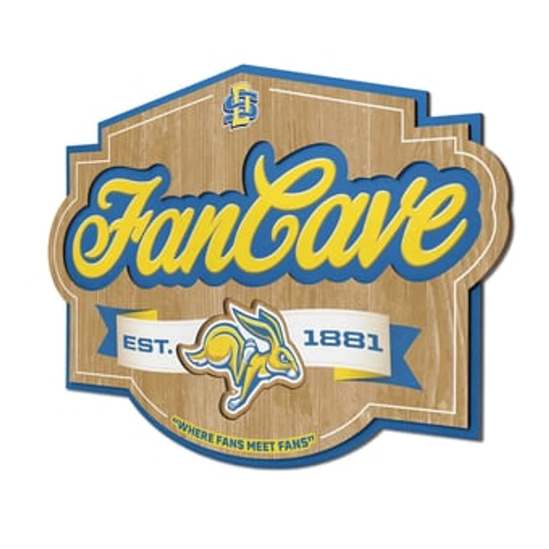 IDNA South Dakota State Jackrabbits 12.5" x 17" Fan Cave Sign
