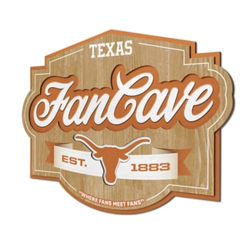 IDNA Texas Longhorns 12.5" x 17" Fan Cave Sign