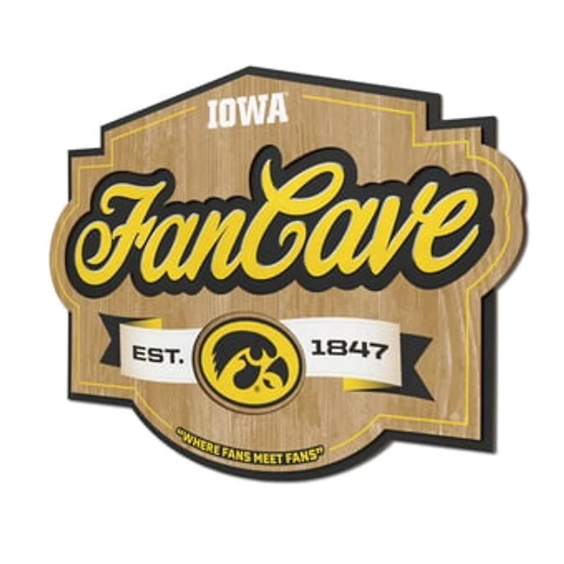 IDNA Iowa Hawkeyes 12.5" x 17" Fan Cave Sign