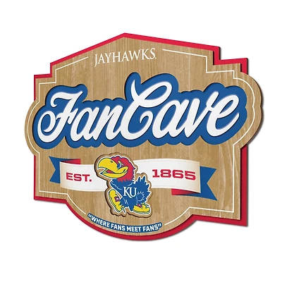 IDNA Kansas Jayhawks 12.5" x 17" Fan Cave Sign