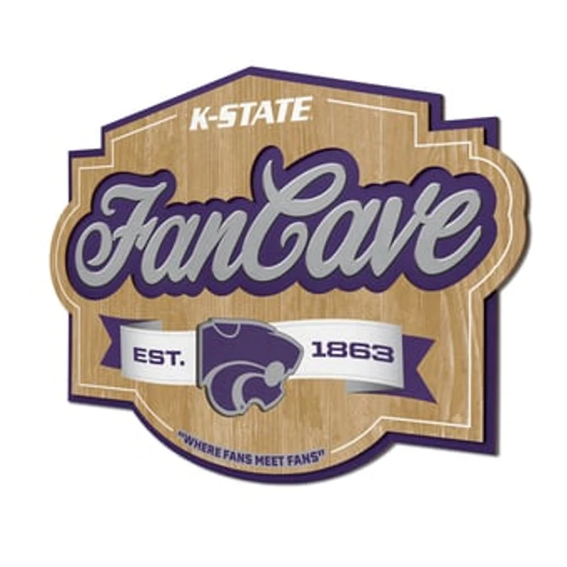 IDNA Kansas State Wildcats 12.5" x 17" Fan Cave Sign
