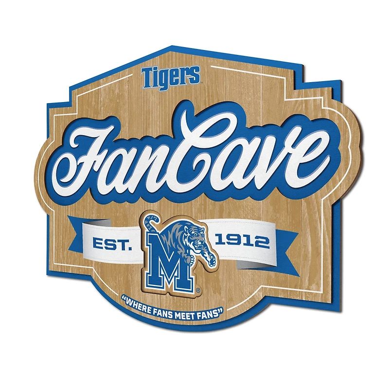 IDNA Memphis Tigers 12.5" x 17" Fan Cave Sign