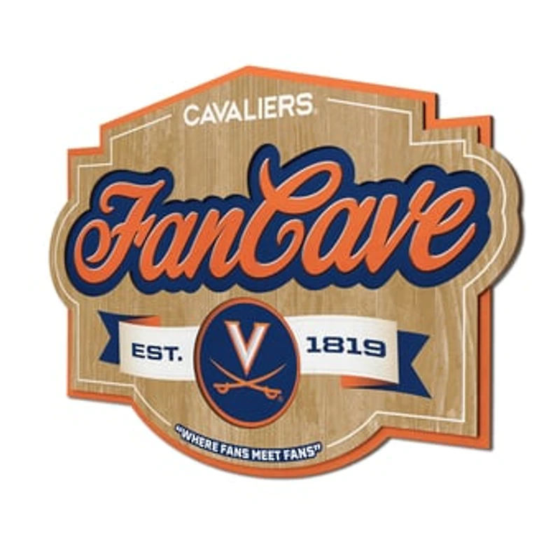 IDNA Virginia Cavaliers 12.5" x 17" Fan Cave Sign