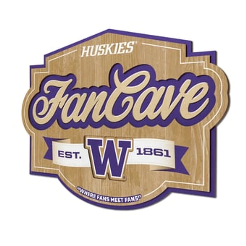 IDNA Washington Huskies 12.5" x 17" Fan Cave Sign