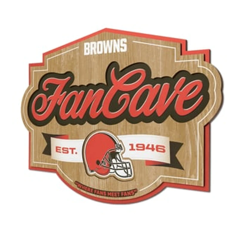 IDNA Cleveland Browns 12.5" x 17" Fan Cave Sign