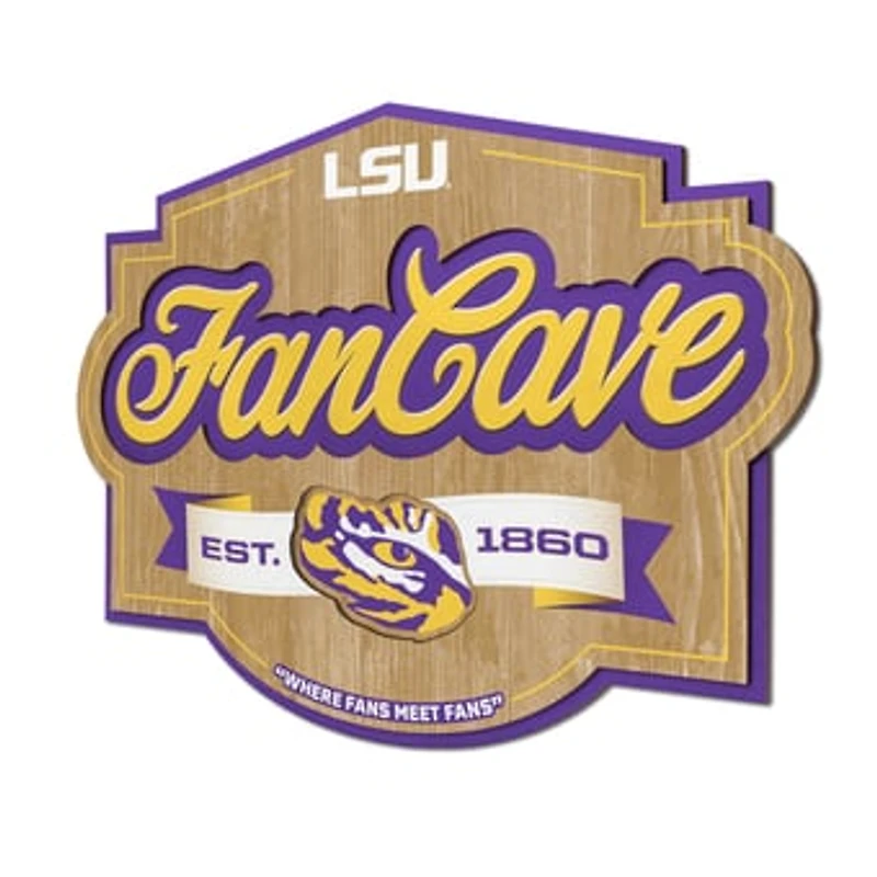 IDNA LSU Tigers 12.5" x 17" Fan Cave Sign