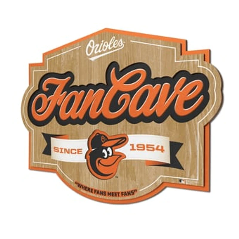 IDNA Baltimore Orioles 12.5" x 17" Fan Cave Sign