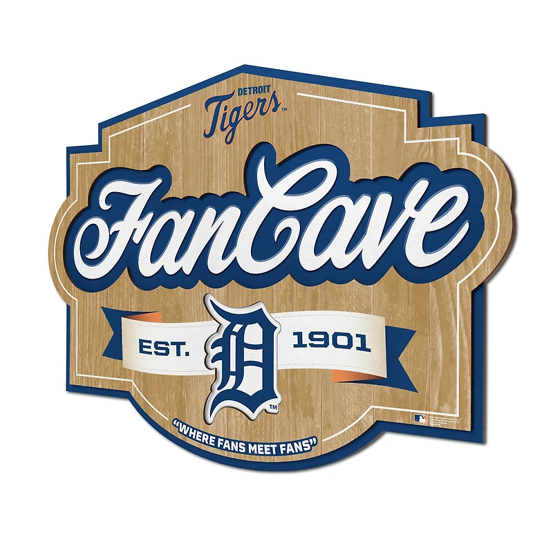 IDNA Detroit Tigers 12.5" x 17" Fan Cave Sign