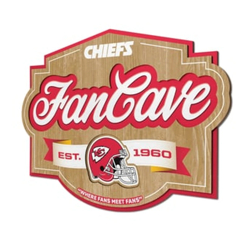IDNA Kansas City Chiefs 12.5" x 17" Fan Cave Sign