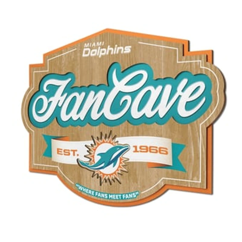 IDNA Miami Dolphins 12.5" x 17" Fan Cave Sign