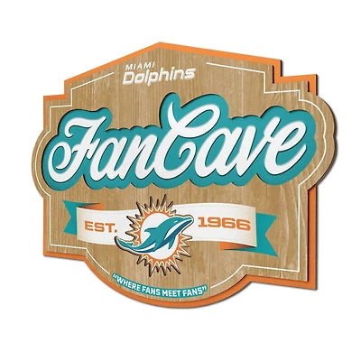 IDNA Miami Dolphins 12.5" x 17" Fan Cave Sign