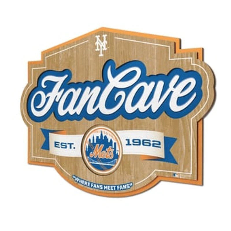 IDNA New York Mets 12.5" x 17" Fan Cave Sign