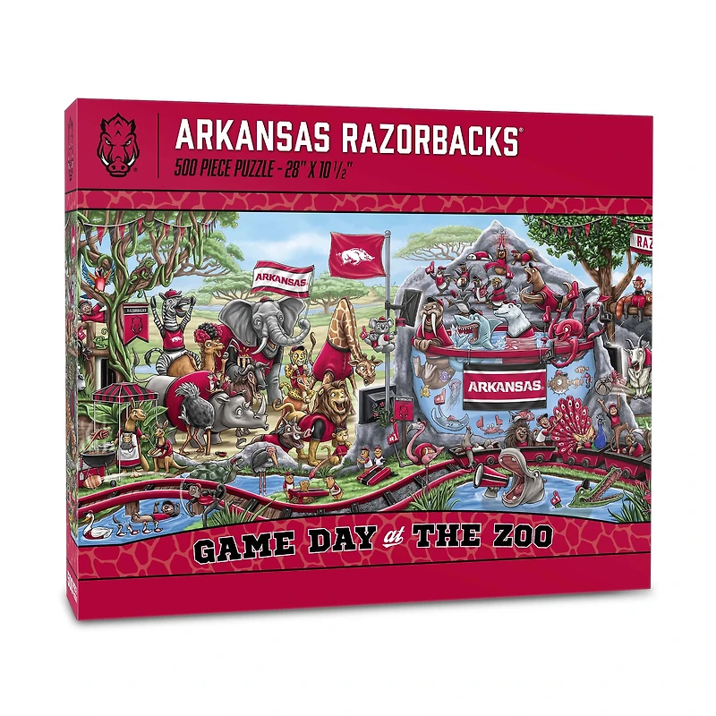 IDNA Arkansas Razorbacks 10.5" x 28" Game Day at the Zoo 500-Piece Puzzle