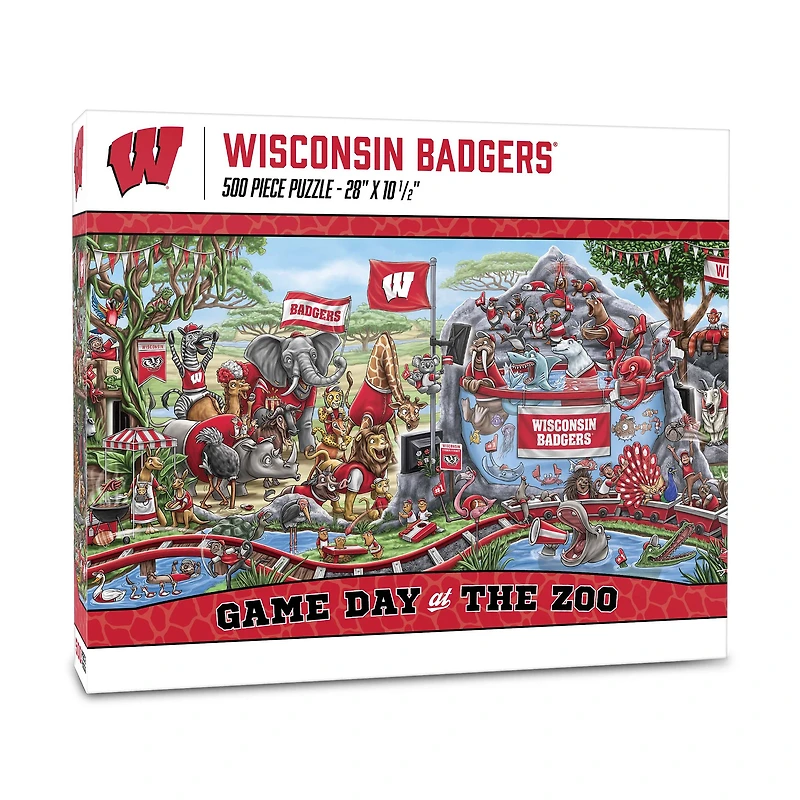 IDNA Wisconsin Badgers 10.5" x 28" Game Day at the Zoo 500-Piece Puzzle