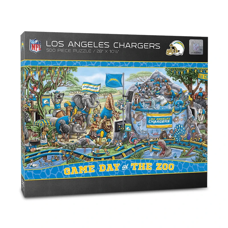 IDNA Los Angeles Chargers 10.5" x 28" Game Day at the Zoo 500-Piece Puzzle