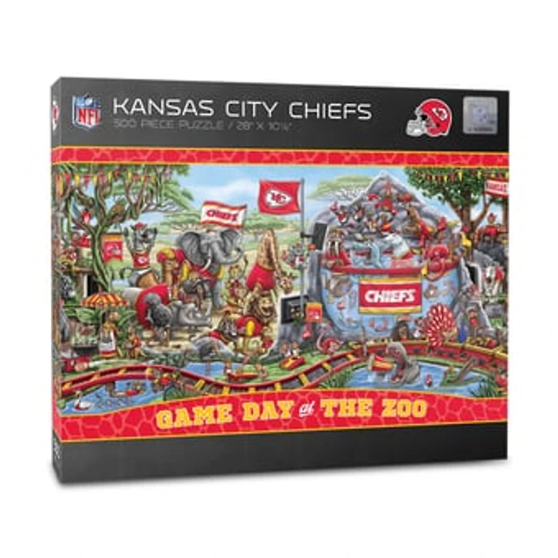 IDNA Kansas City Chiefs 10.5" x 28" Game Day at the Zoo 500-Piece Puzzle
