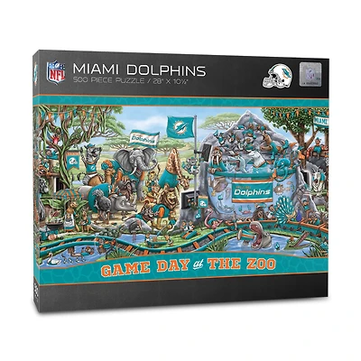 IDNA Miami Dolphins 10.5" x 28" Game Day at the Zoo 500-Piece Puzzle