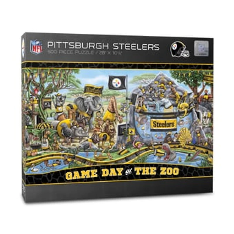 IDNA Pittsburgh Steelers 10.5" x 28" Game Day at the Zoo 500-Piece Puzzle