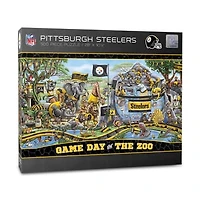 IDNA Pittsburgh Steelers 10.5" x 28" Game Day at the Zoo 500-Piece Puzzle