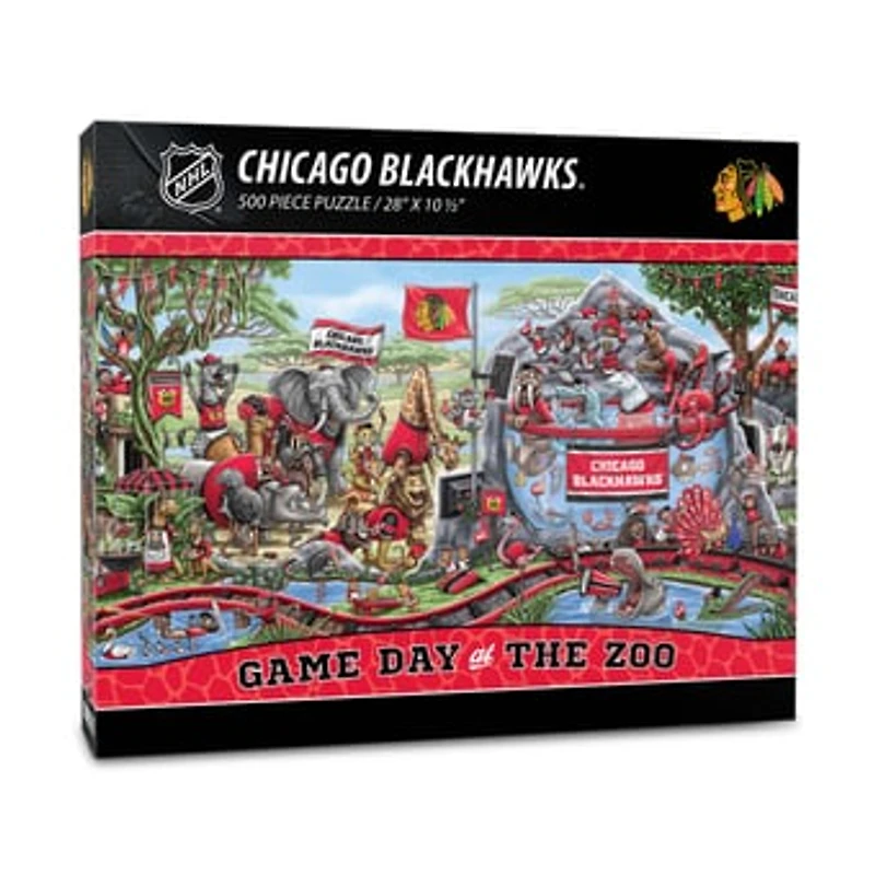 IDNA Chicago Blackhawks 10.5" x 28" Game Day at the Zoo 500-Piece Puzzle