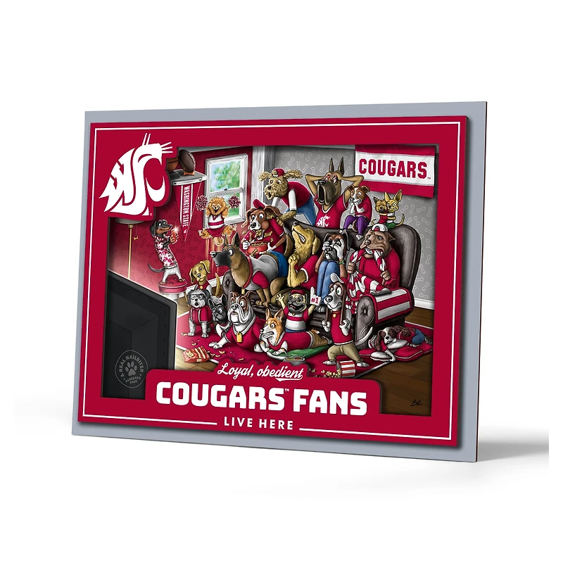 IDNA Washington State Cougars 13.25" x 17.25" Purebred Fans Wall Art
