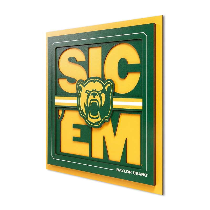 IDNA Baylor Bears 12" x 12" Slogan Series 3D Wall Art