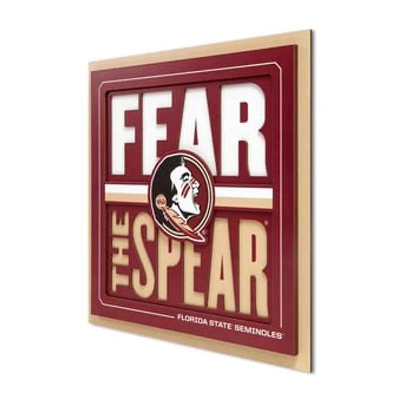 IDNA Florida State Seminoles 12" x 12" Slogan Series 3D Wall Art