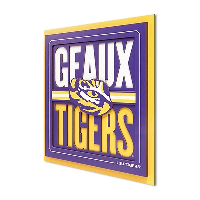 IDNA LSU Tigers 12" x 12" Slogan Series 3D Wall Art