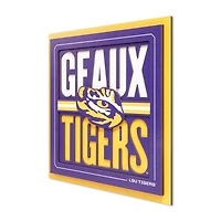 IDNA LSU Tigers 12" x 12" Slogan Series 3D Wall Art