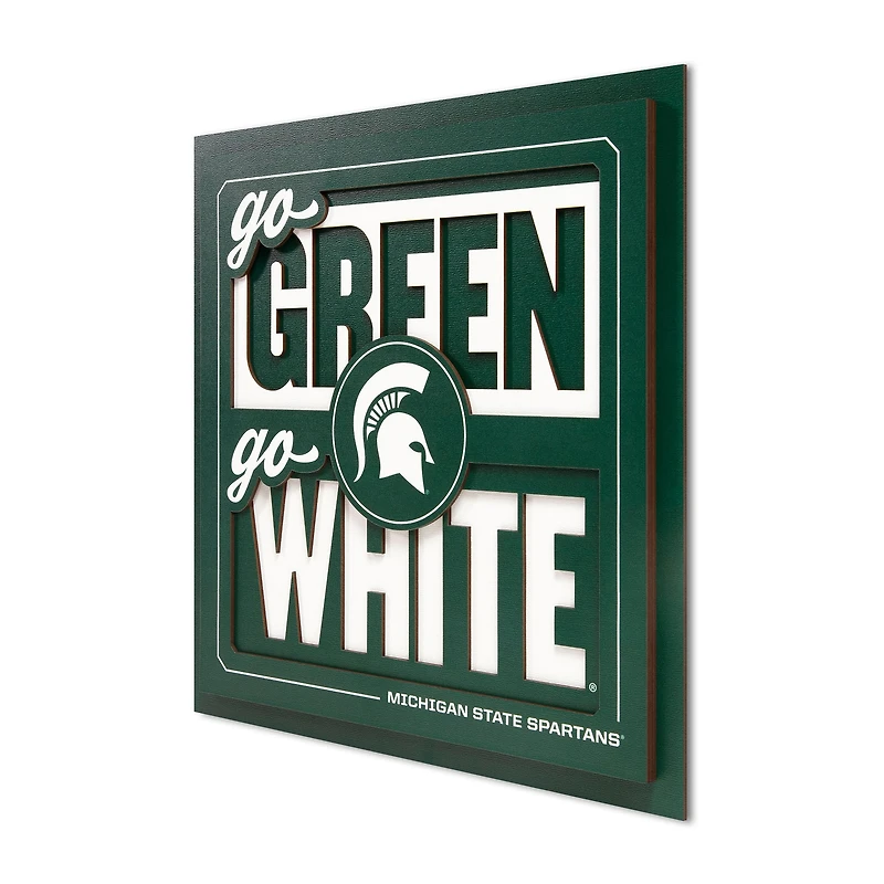 IDNA Michigan State Spartans 12" x 12" Slogan Series 3D Wall Art