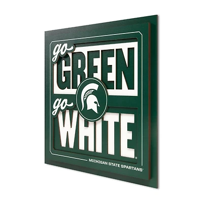 IDNA Michigan State Spartans 12" x 12" Slogan Series 3D Wall Art
