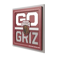 IDNA Montana Grizzlies 12" x 12" Slogan Series 3D Wall Art