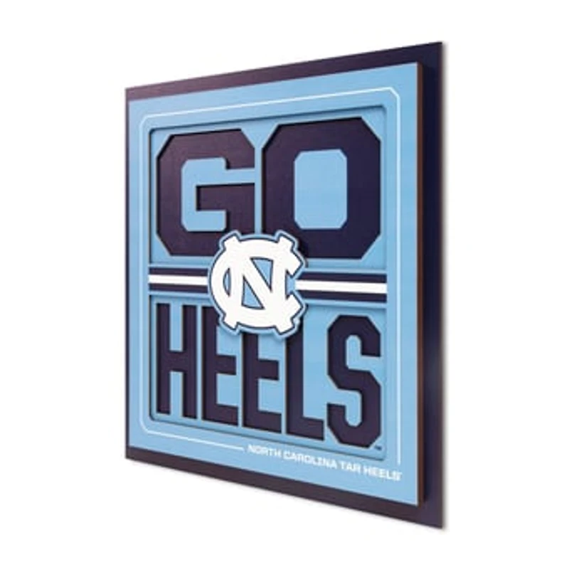 IDNA North Carolina Tar Heels 12" x 12" Slogan Series 3D Wall Art