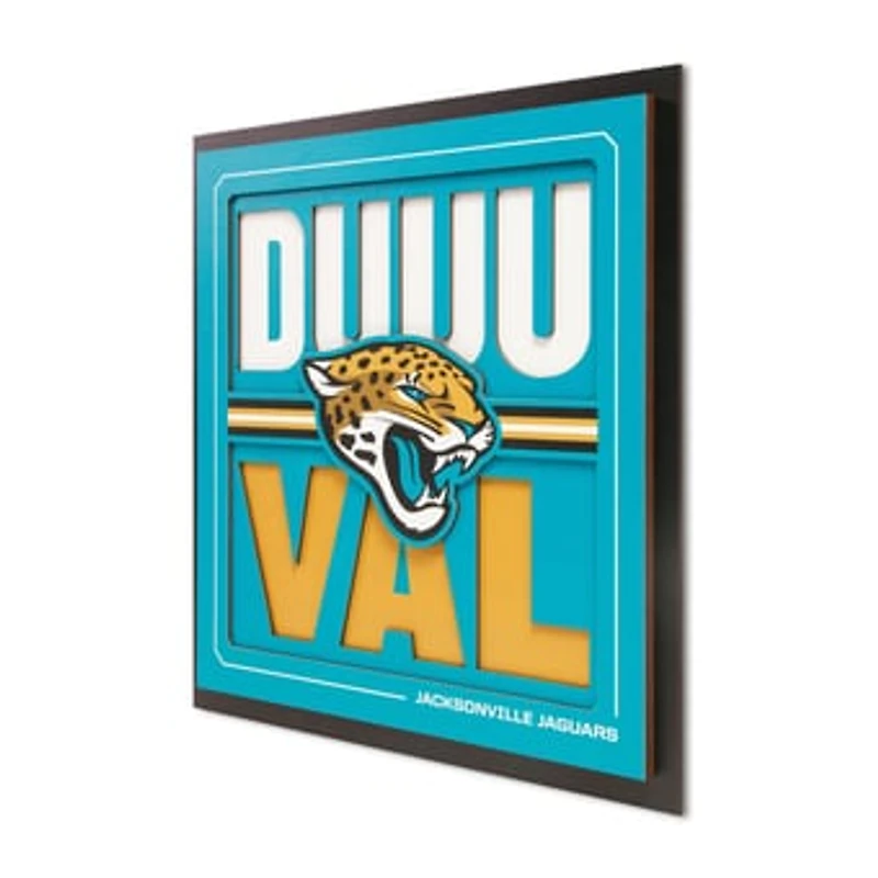 IDNA Jacksonville Jaguars 12" x 12" Slogan Series 3D Wall Art