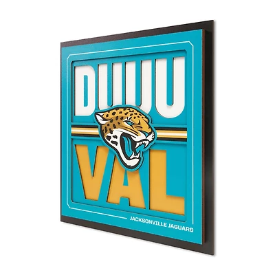 IDNA Jacksonville Jaguars 12" x 12" Slogan Series 3D Wall Art