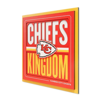 IDNA Kansas City Chiefs 12" x 12" Slogan Series 3D Wall Art