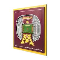 IDNA Minnesota Golden Gophers 12" x 12" Stadium Series 3D Wall Art