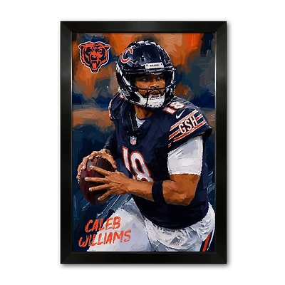 Caleb Williams Chicago Bears 27" x 39" Framed Football Player Action Portrait – Artist Series Print