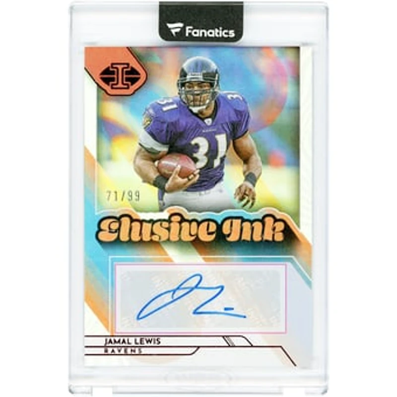 Jamal Lewis Baltimore Ravens Autographed 2022 Panini Illusions Elusive Ink Red #EI-JL #71/99 Card