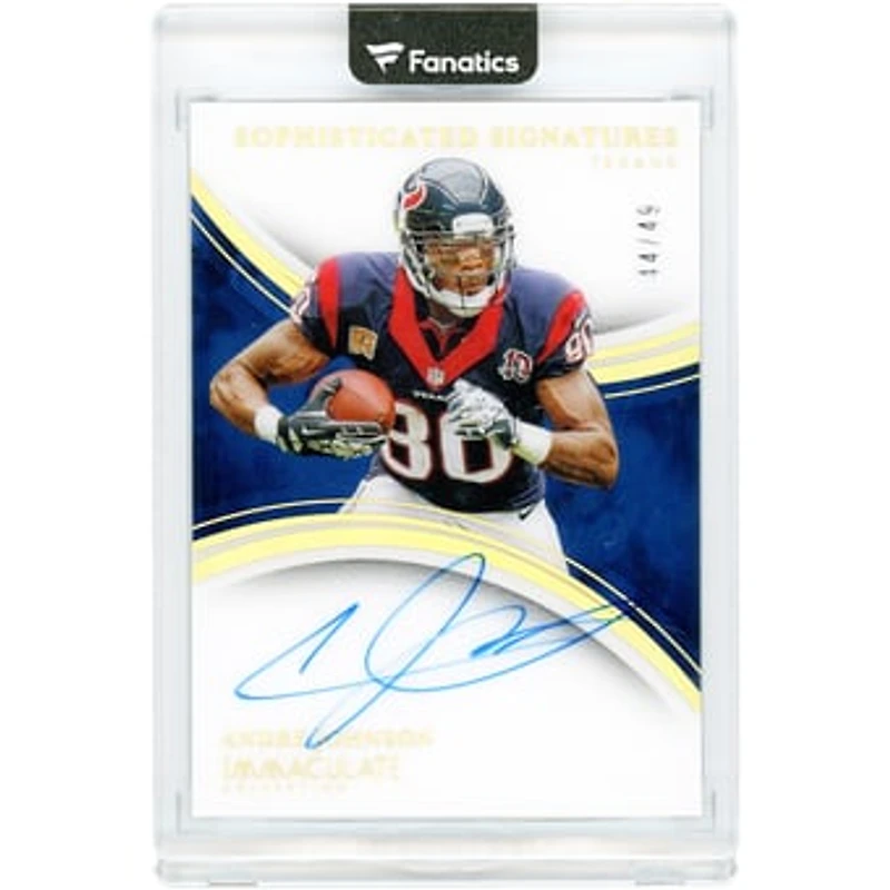 Andre Johnson Houston Texans Autographed 2025 Panini Immaculate Collection Sophisticated Signatures #SS-AJN #44/49 Card
