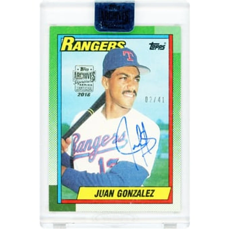 Juan González Texas Rangers Autographed 2018 Topps Archives Signature Series '90 Topps Design #331 #2/41 Card