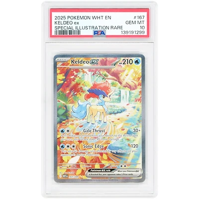 Keldeo ex 2025 Pokemon White Flare Special Illustration Rare #167 PSA Authenticated 10 Card