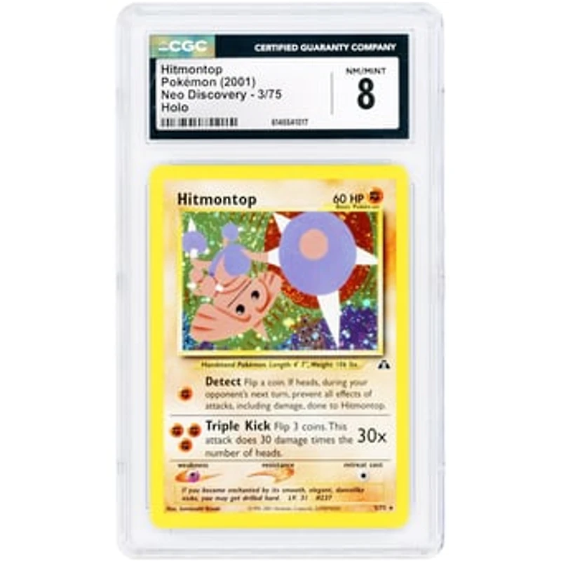 Hitmontop 2001 Pokemon Neo Discovery Holo Rare #3 CGC Authenticated 8 Card
