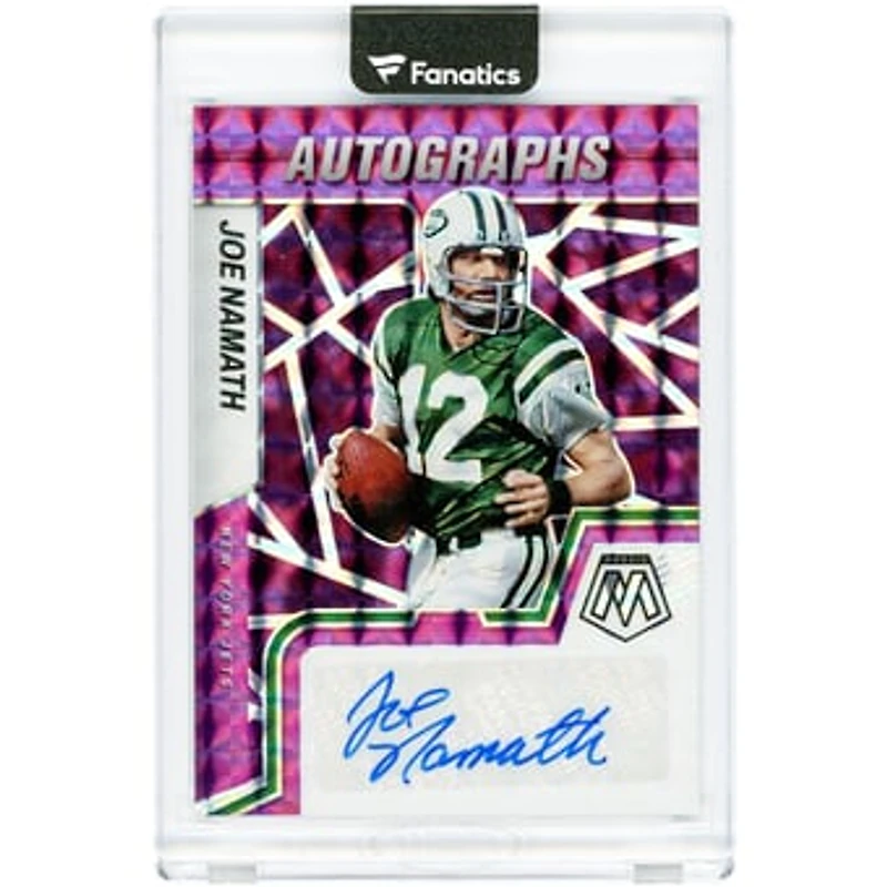 Joe Namath New York Jets Autographed 2022 Panini Mosaic Purple Mosaic #AM-JN #10/35 Card