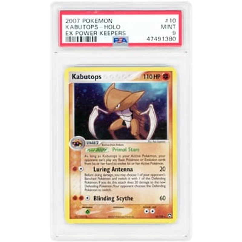 Kabutops 2007 Pokemon EX Power Keepers Holo Rare #10 PSA Authenticated 9 Card